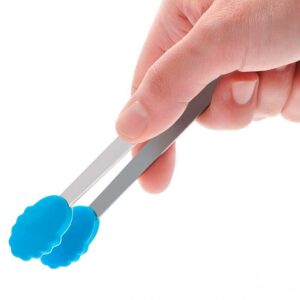 BETEGIFT Silicone-Tipped Colorful Mini Tongs for Catering